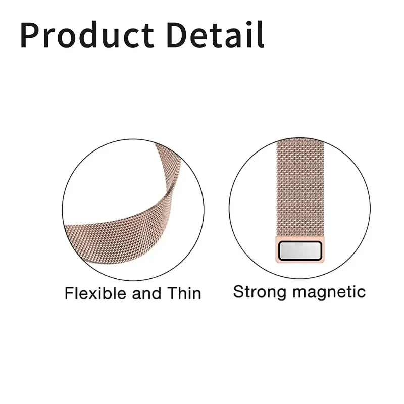 Pale Rose | Apple Watch Milanese Magnetic Loop Strap | Stainless Steel Band | 42mm / 44mm / 45mm - Image 3