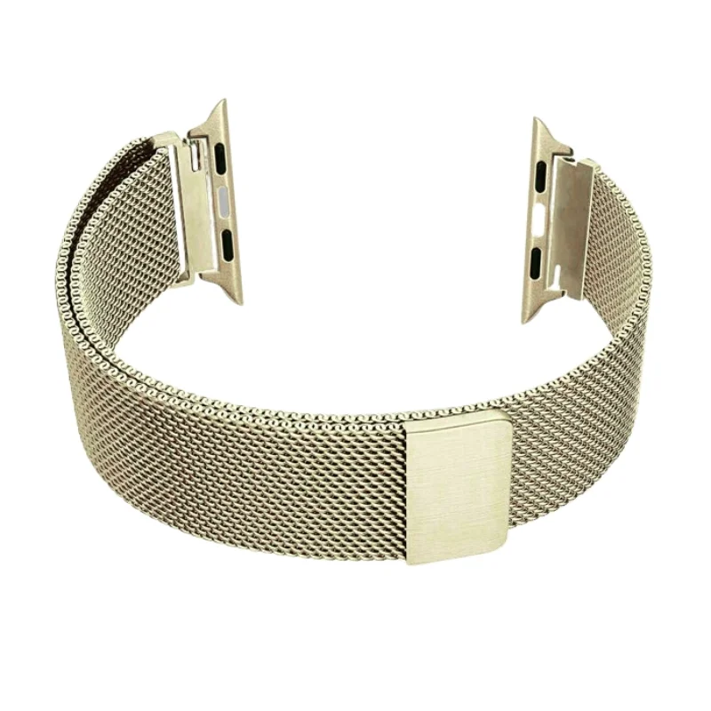 Soft Gold | Apple Watch Milanese Magnetic Loop Strap | Stainless Steel Band | 42mm / 44mm / 45mm - Image 4