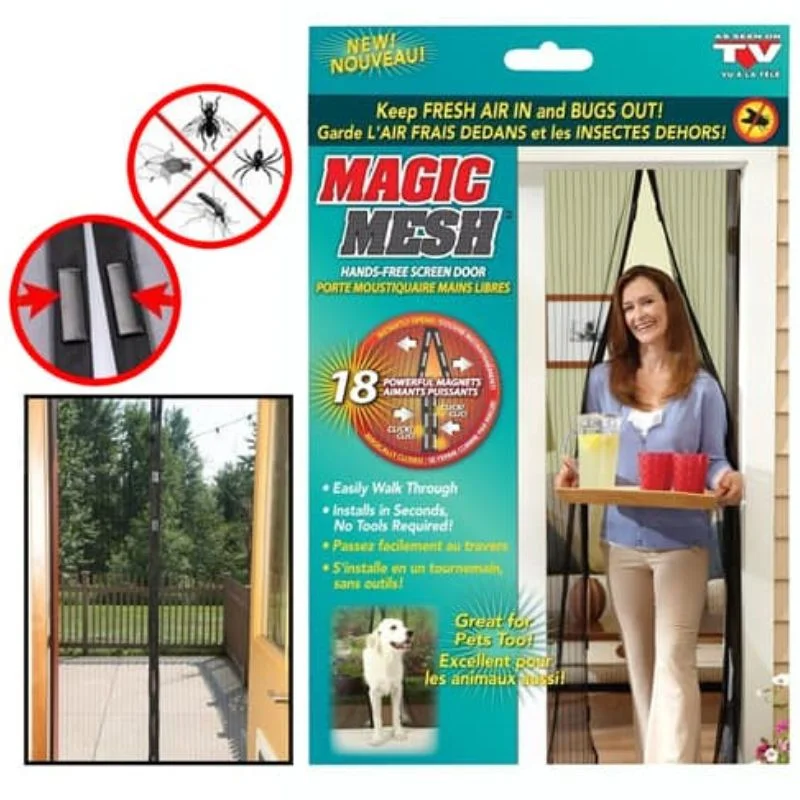 Hands-Free Retractable Magnetic Door Mesh | Magic Mesh Screen Door with Magnetic Closure - Image 6