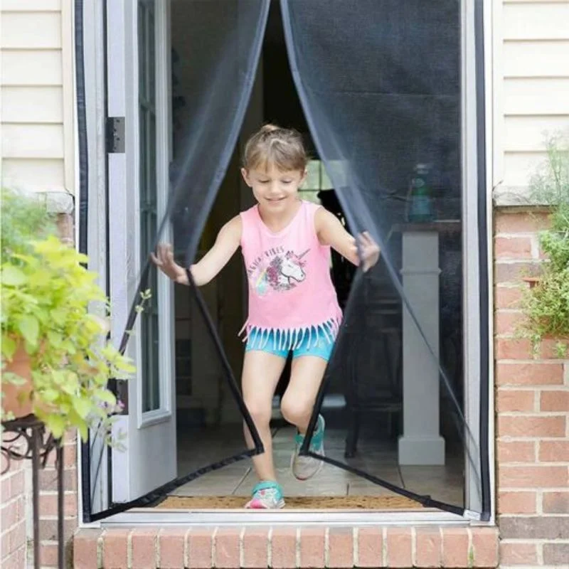 Hands-Free Retractable Magnetic Door Mesh | Magic Mesh Screen Door with Magnetic Closure - Image 3