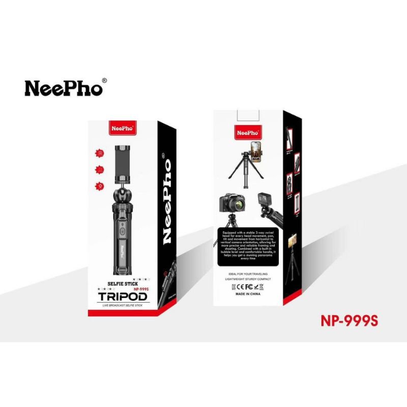 NeePho NP-999s 2-in-1 Selfie Stick & Tripod | Adjustable Height, Bluetooth Remote | Universal Smartphone & Camera Mount | Lightweight & Portable - Image 7