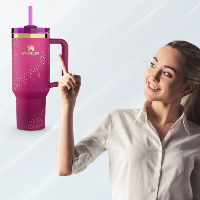 Star Pink Stylish Stanley Barbie Tumbler | H2.0 Tumbler 1.18L Limited Edition Double Wall Vacuum Insulated - Image 4