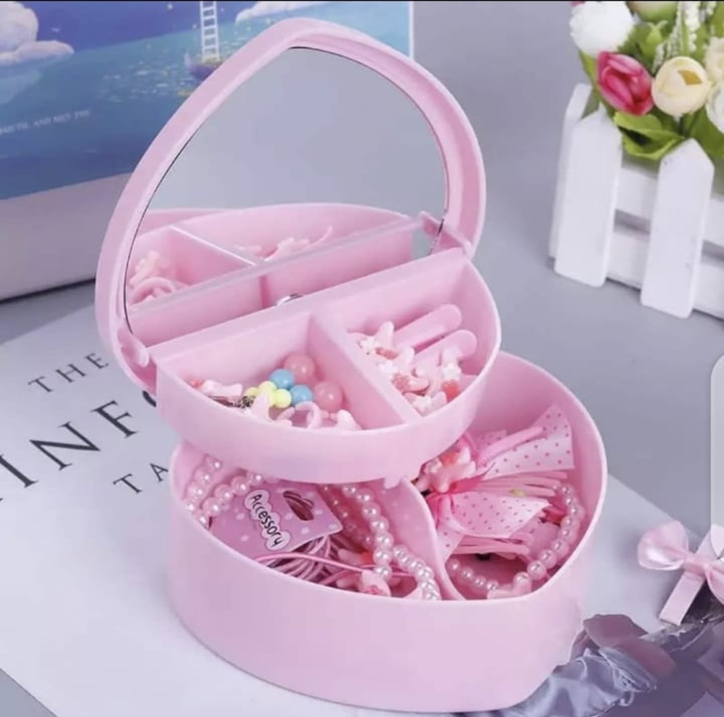 Heart Shape Jewellery Box for Girls | Cute & Stylish Jewelry Organizer - Image 3