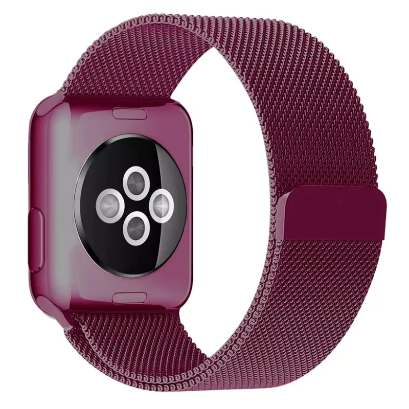 Plum | Apple Watch Milanese Magnetic Loop Strap | Stainless Steel Band | 42mm / 44mm / 45mm - Image 2