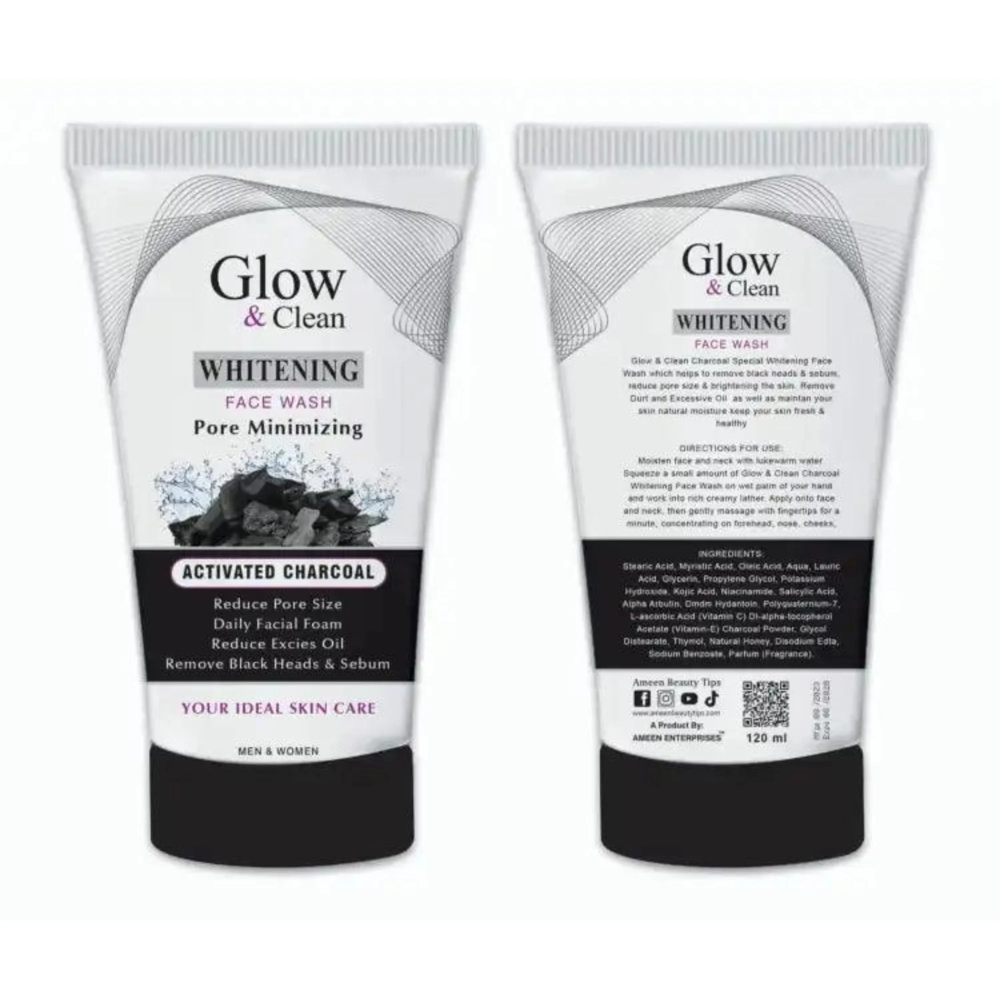 Glow & Clean Charcoal Face Wash | Deep Cleansing Oil Control & Pore Care - Image 3