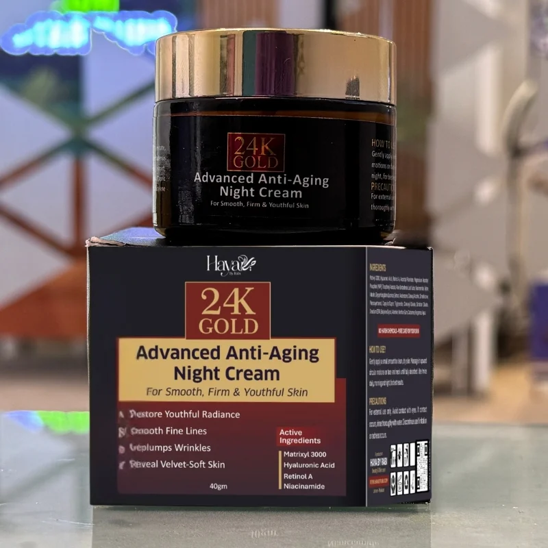 Haya 24K Gold Advanced Anti-Aging Night Cream with Retinol Hyaluronic Acid and Niacinamide