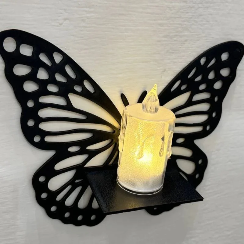 Wooden Butterfly Wall Shelf | Laser Cut MDF Wall Art Decor | Decorative Floating Shelf & Candle Holder | pack of 3 - Image 4