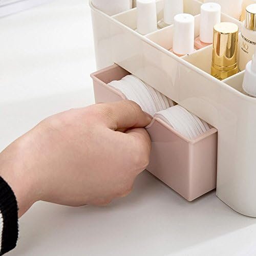 Plastic Makeup Organizer with Drawer | Desktop Cosmetics & Makeup Brush Storage Box | Office & Stationery Organizer - Image 2
