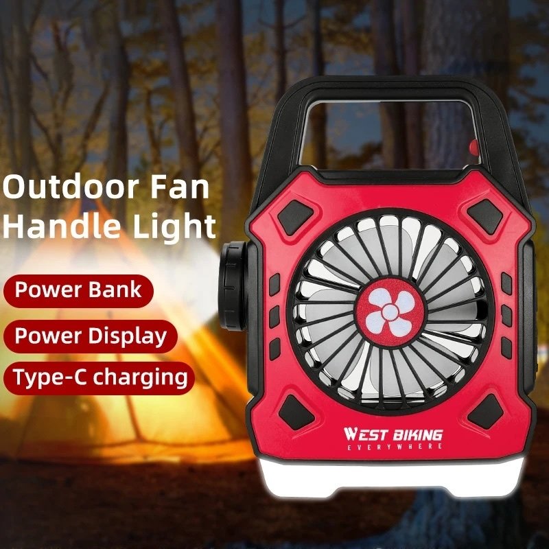 Multipurpose Rechargeable Desk & Camping Fan with LED Light, Flashlight & Power Bank - Image 4