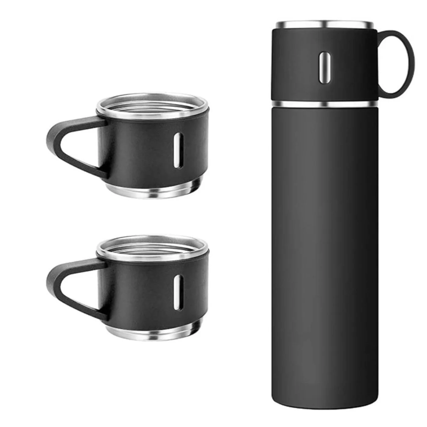 3 Cup 500ML Double-Layer Stainless Steel Vacuum Flask Set | Hot & Cold | Travel Thermos - Image 8