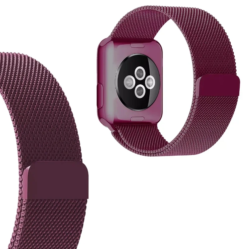 Plum | Apple Watch Milanese Magnetic Loop Strap | Stainless Steel Band | 42mm / 44mm / 45mm
