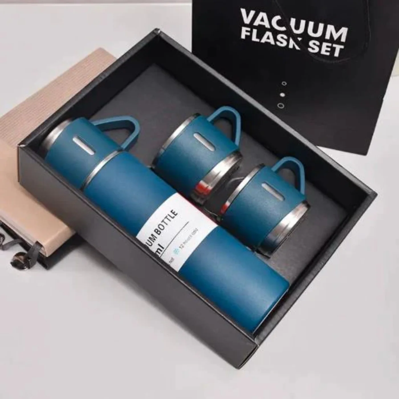 3 Cup 500ML Double-Layer Stainless Steel Vacuum Flask Set | Hot & Cold | Travel Thermos - Image 7