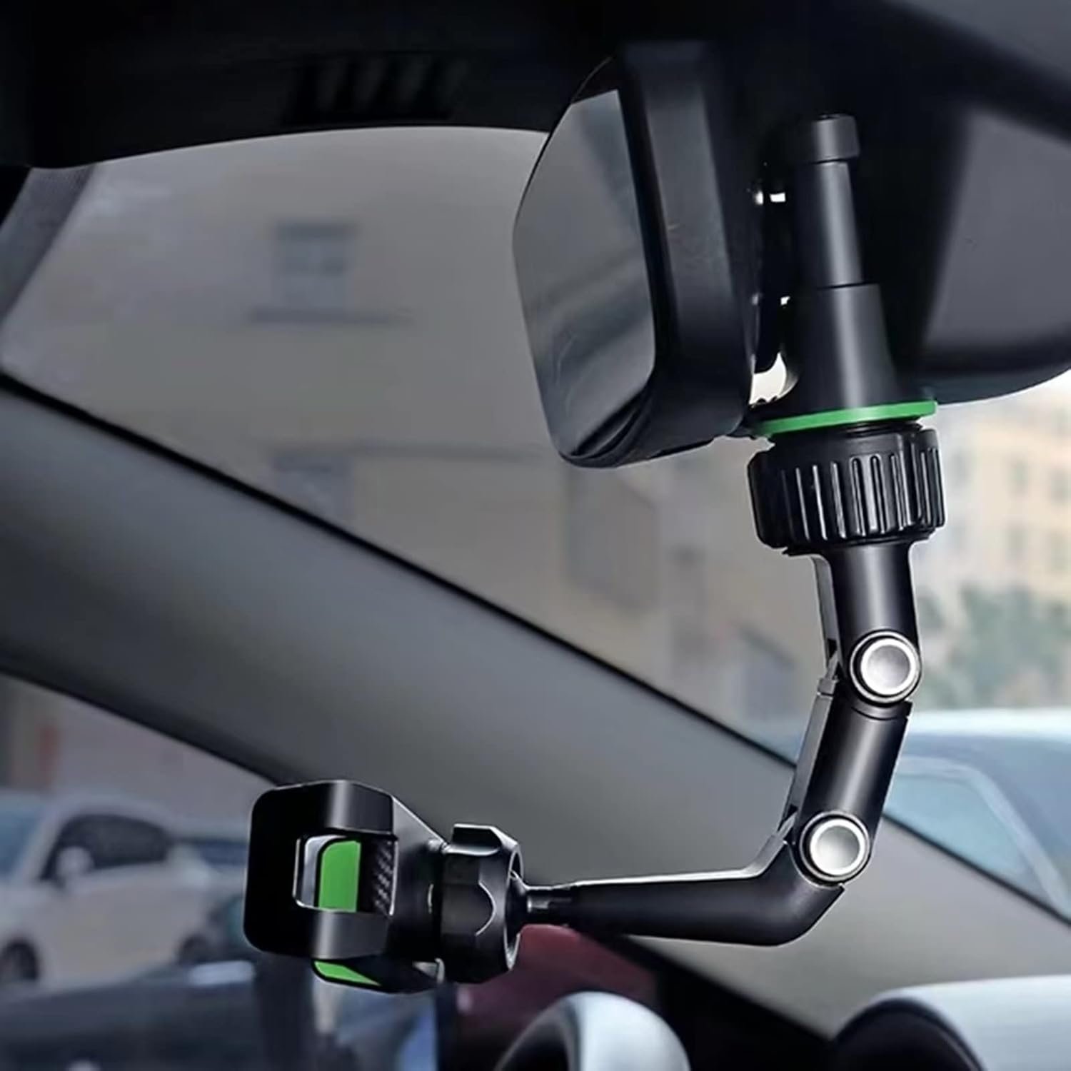 Universal Car Rearview Mirror Phone Holder | Hands-Free Adjustable Mount for Smartphones & GPS - Image 3