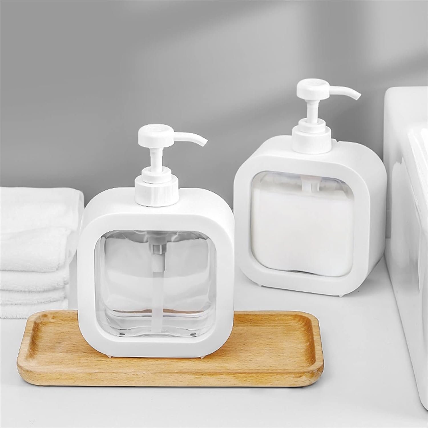 Portable Refillable Soap Dispenser Bottle | 300ml 500ml Clear Pump Bottle for Kitchen Bathroom Shower Lotion Shampoo - Image 2