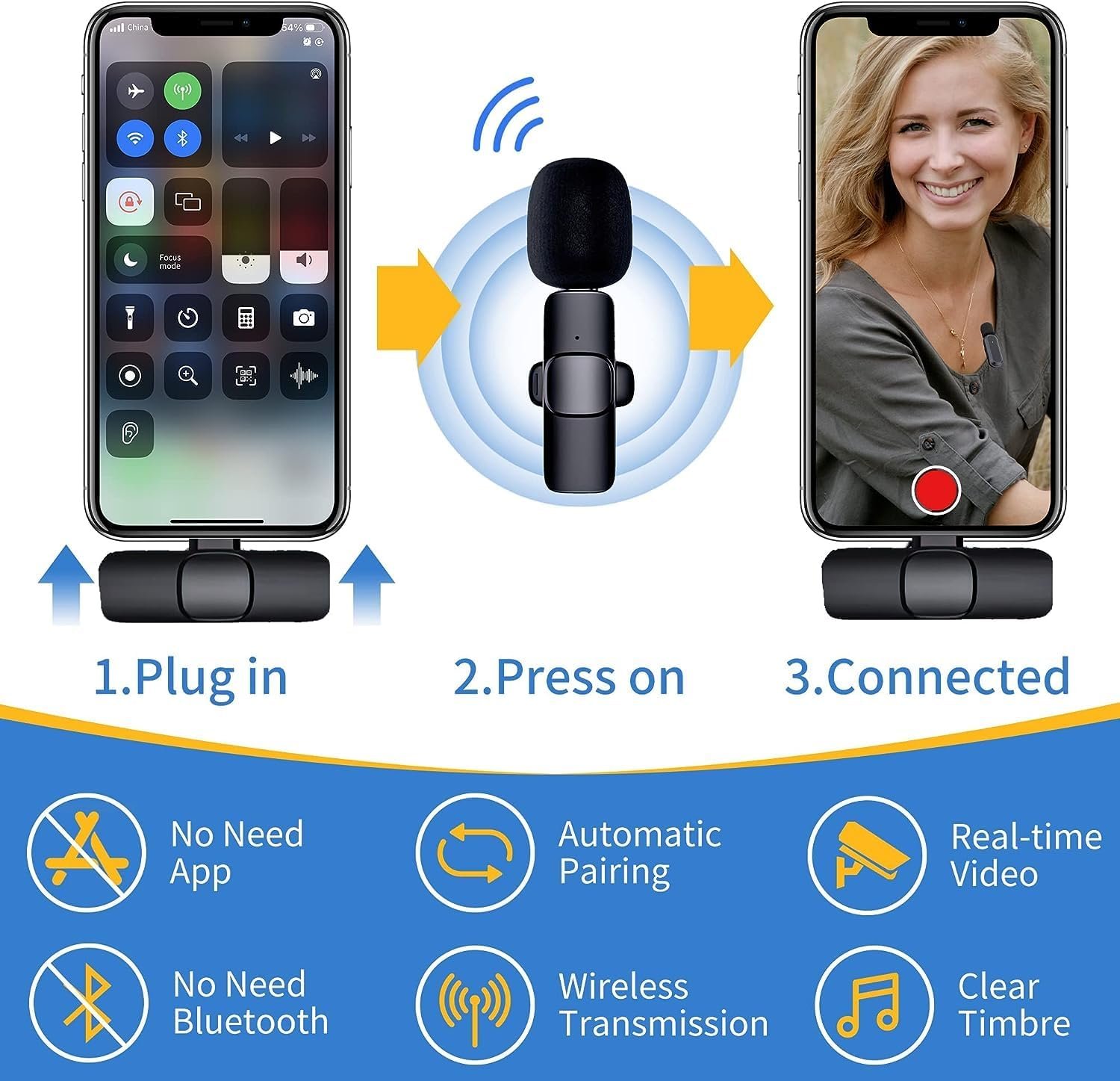 K9 Dual Wireless Lavalier Microphone | Plug & Play USB Type-C | Mic with Auto Sync & Noise Reduction - Image 5