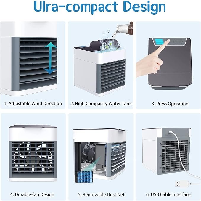 Arctic Air Ultra 3-in-1 Mini USB Portable Air Cooler | Personal Evaporative AC with LED Night Light for Home Office Travel - Image 2