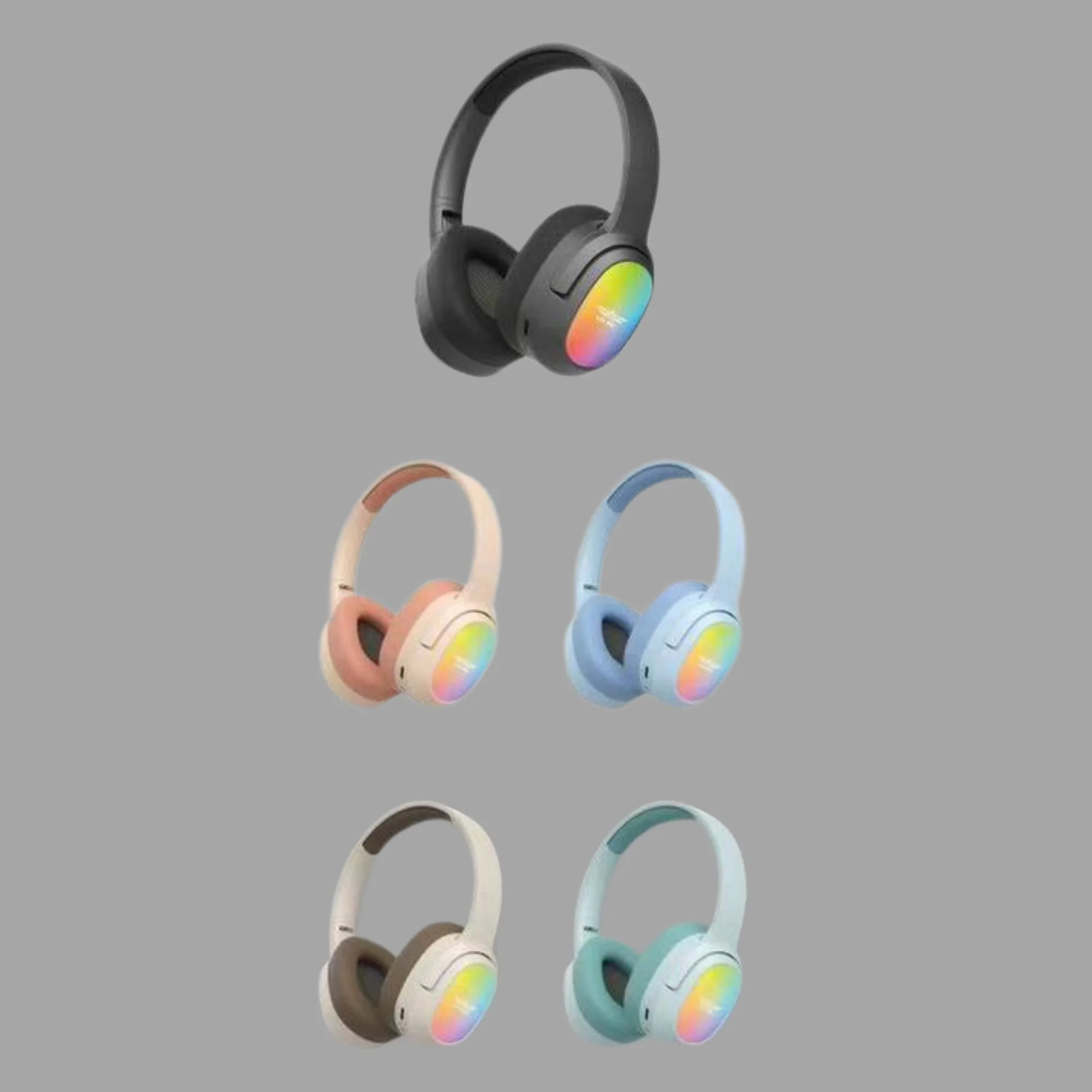 Lelisu LS-257 Wireless Stereo Headphones | Bluetooth 5.4 Over-Ear Headset with Type-C Charging & LED Lights - Image 2