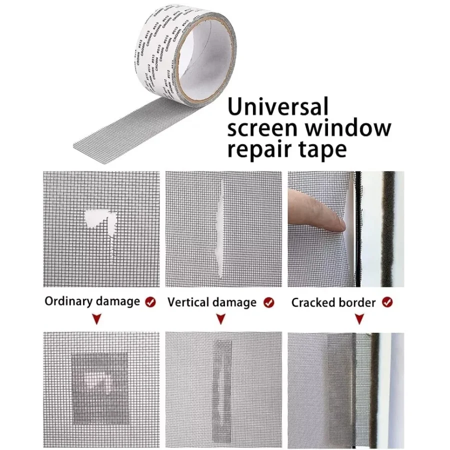 Mesh Roll Tape | Self-Adhesive Window Screen Repair Patch | 3M Anti-Insect Fiberglass - Image 2