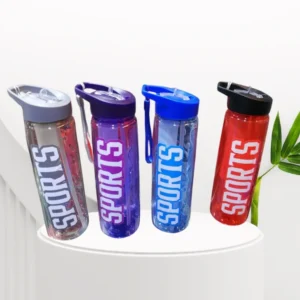 Black Stylish Water Sport Bottle 1000ml with Straw | Leakproof BPA-Free Hydration Bottle for School, Gym & Travel