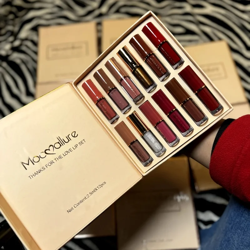 12 Pcs Mocallure Matte Liquid Lipstick Set | High-Pigment, Waterproof & Long-Lasting - Image 3