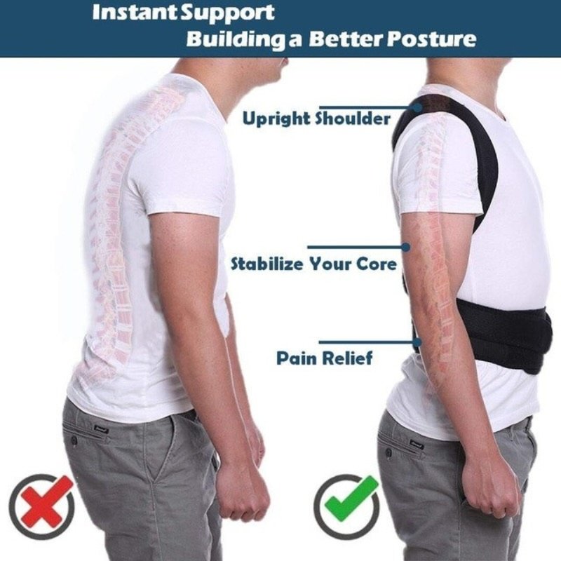 Back Pain Relief Posture Corrector Belt | Adjustable Support for Spine, Shoulder & Lumbar Alignment | Large - Image 2