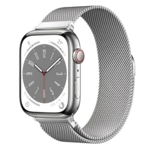 Silver | Apple Watch Milanese Magnetic Loop Strap | Stainless Steel Band  | 42mm / 44mm / 45mm