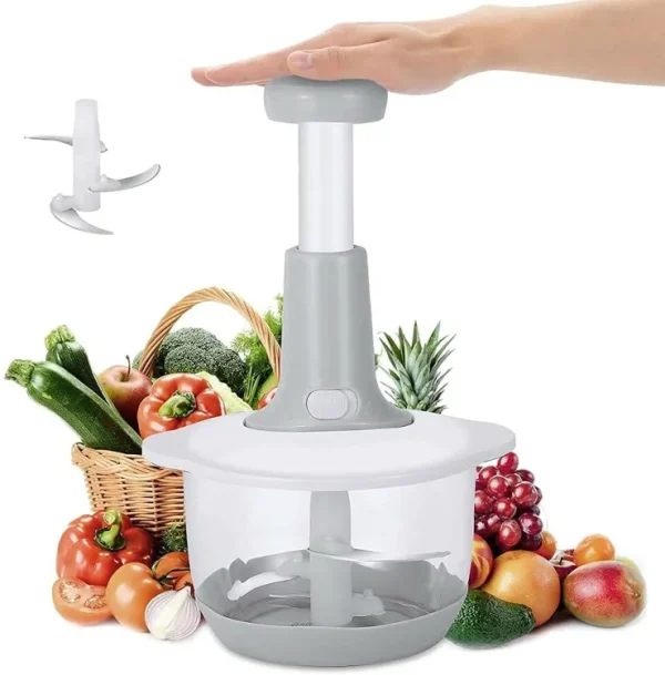 1.5L Manual Hand Push Chopper & Multifunctional Mixer | Vegetable Chopper and Baby Food Maker - Image 3