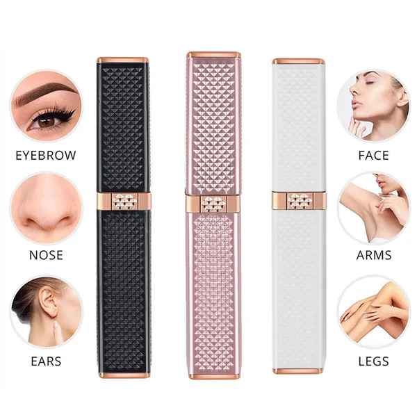 2-in-1 Flawless Facial Hair Remover & Eyebrow Trimmer | USB Rechargeable, Painless & Portable | Black - Image 5