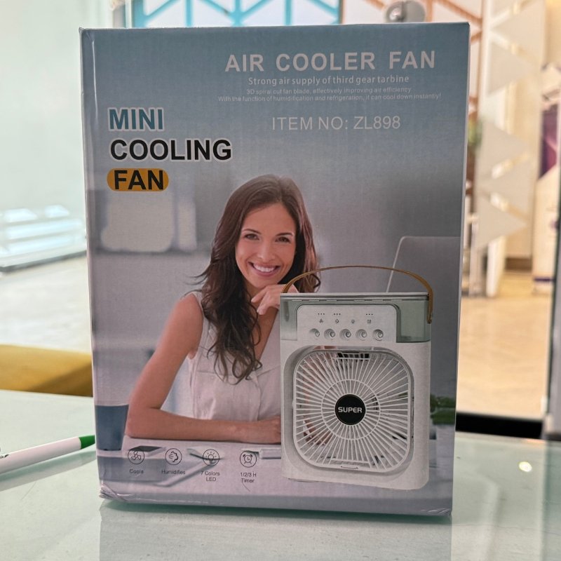 10-Inch Large Portable Air Conditioner Fan | USB Electric Fan with LED Night Light, Mist & Humidifier Function | Random Color - Image 8