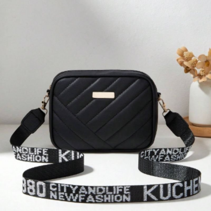 Black Leather Handbag for Girls & Women | Stylish Shoulder & Crossbody Bag | Daily Use & Gift - Image 2