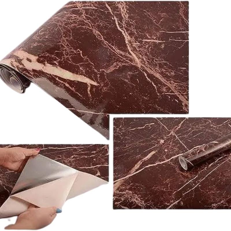 Autumn Brown | Marble Sheet Sticker 60x200cm | Waterproof Self-Adhesive PVC Wallpaper for Furniture Walls - Image 3