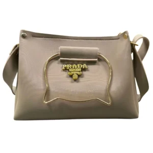 Beige Elegant Cat Handle Handbag for Girls & Ladies | Stylish Shoulder & Crossbody Bag with Gold Accents | Adjustable Strap