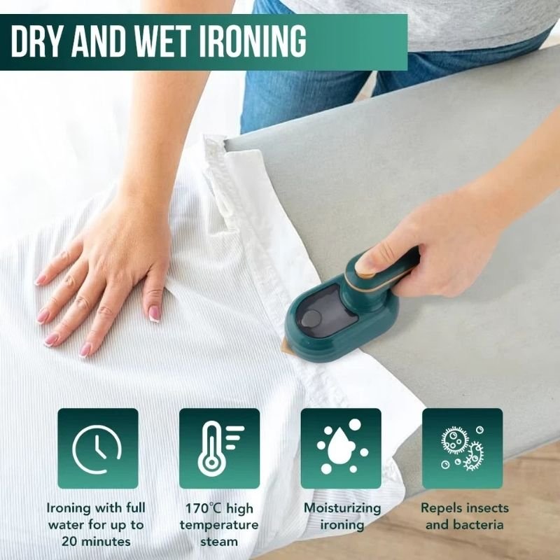 Portable Mini Steam Iron | Handheld Garment Steamer Wrinkle Remover Travel-Friendly - Image 2