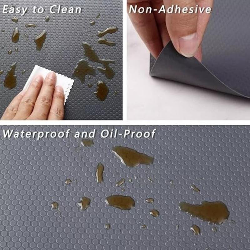 Anti-Slip Fridge & Shelf Mat | Waterproof Washable Liner for Kitchen Drawers Cabinets | Dark Grey - Image 2