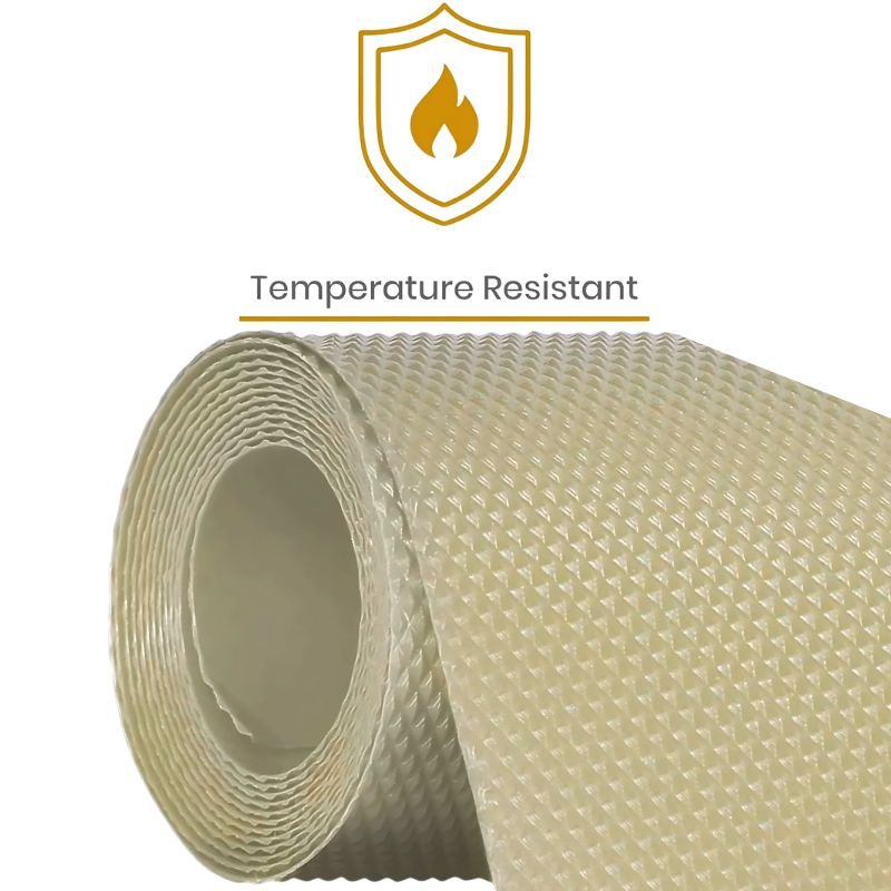 Anti-Slip Fridge & Shelf Mat | Waterproof Washable Liner for Kitchen Drawers Cabinets | Beige - Image 3