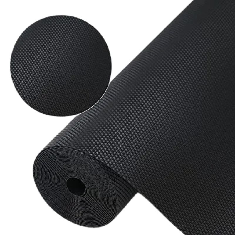 Anti-Slip Fridge & Shelf Mat | Waterproof Washable Liner for Kitchen Drawers Cabinets | Black