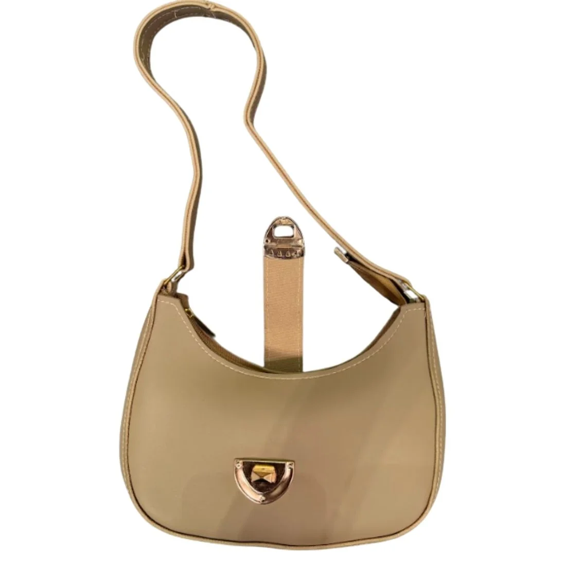 Crescent Leather Luxury Shoulder Bag for Women | Skin Color - Image 2