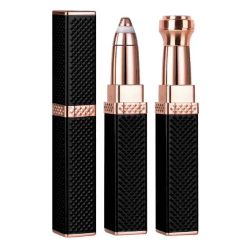 2-in-1 Flawless Facial Hair Remover & Eyebrow Trimmer | USB Rechargeable, Painless & Portable | Black - Image 4