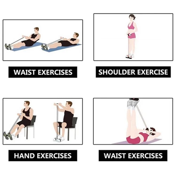 Tummy Trimmer | Foot Pedal Resistance Band | Elastic Sit-Up Pull Rope | Fitness & Yoga Trainer | Random Colors - Image 6