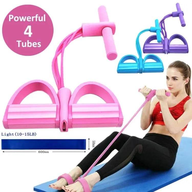 Tummy Trimmer | Foot Pedal Resistance Band | Elastic Sit-Up Pull Rope | Fitness & Yoga Trainer | Random Colors - Image 5