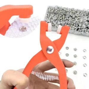 Tich Button Machine Plier with 25 Plastic Snap Buttons | DIY Sewing & Craft Tool