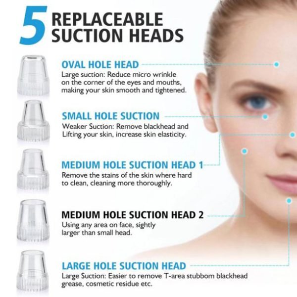 Blackhead Suction Remover Portable Pore Cleaner with LED Display and Multiple Suction Levels - Image 3