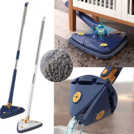 360° Twist Rotatable Triangle Mop with Long Handle Auto Squeeze Design for Floor, Wall, and Ceiling Cleaning - Image 2