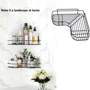 Wall Corner Rack | Multipurpose Kitchen & Bathroom Corner Organizer | Metal Shelf Wall Mount Storage Rack