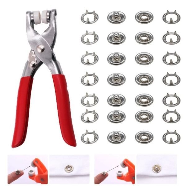 Metal Hand Press Tich Button Fixer Machine with 25 Snap Buttons | Durable & Easy-to-Use DIY Tool - Image 6