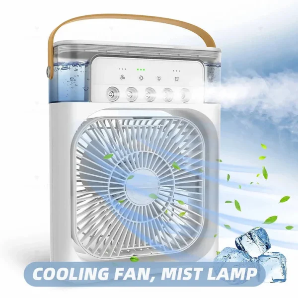 10-Inch Large Portable Air Conditioner Fan | USB Electric Fan with LED Night Light, Mist & Humidifier Function | Random Color - Image 6