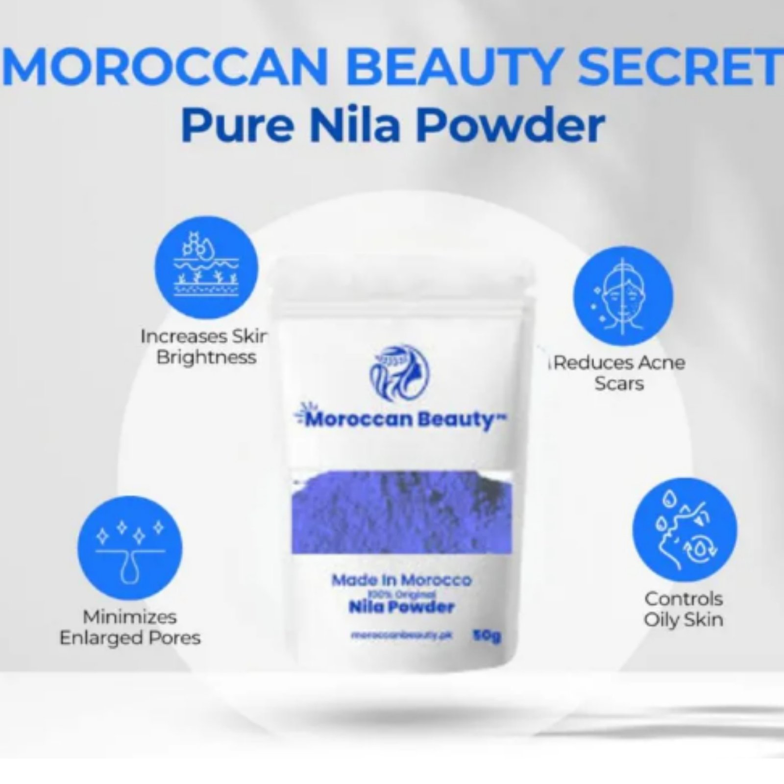 Moroccan Beauty Blue Nila Powder 50g | Skin Whitening, Anti-Inflammatory & Hydrating - Image 6