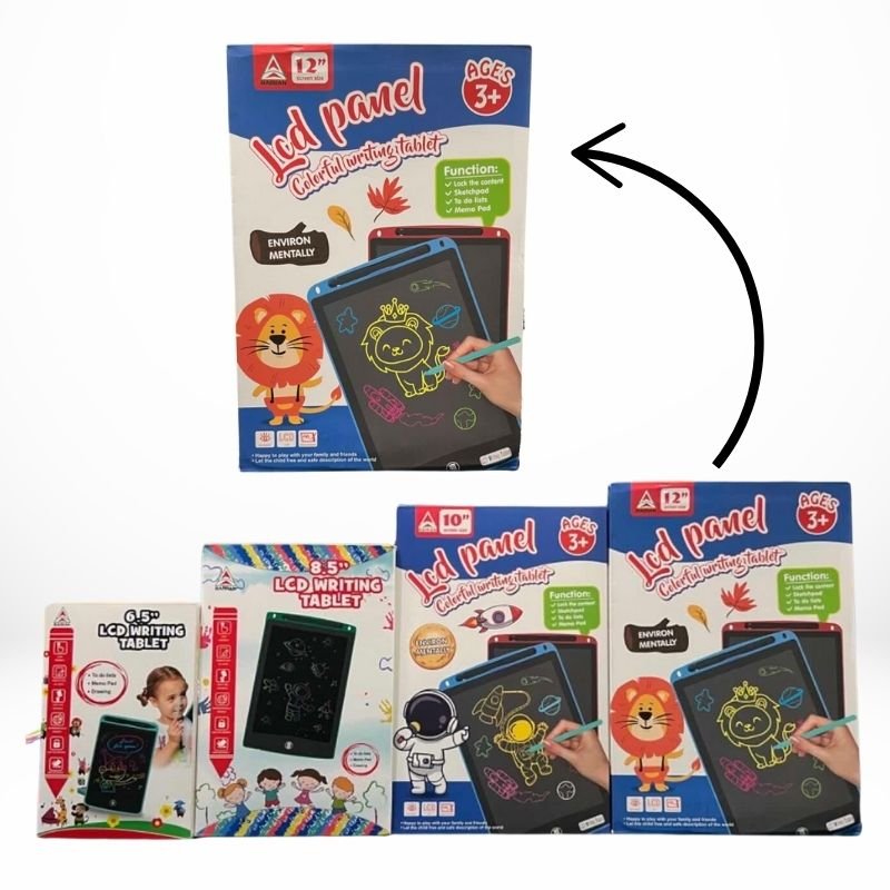 12-Inch Multi-Color LCD Writing Tablet | Top Quality | Reusable Drawing & Note-Taking Tool for Kids | Random Colors - Image 2