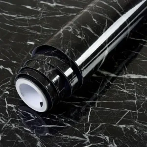 Black & White | Marble Sheet Sticker |  60x200cm | Waterproof Self-Adhesive PVC Wallpaper for Furniture Walls